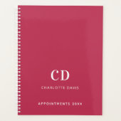 Pink magenta monogram initials 2026 planer (Vorderseite)