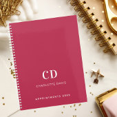 Pink magenta monogram initials 2026 planer