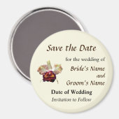 Pink Magenta Orchid Save the Date Magnet (Vorderseite/Rückseite)