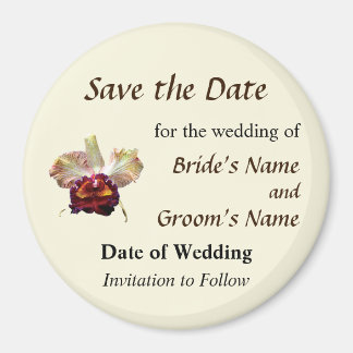 Pink Magenta Orchid Save the Date Magnet