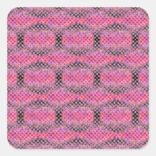 Pink Magenta Splash Bricks Muster Quadratischer Aufkleber