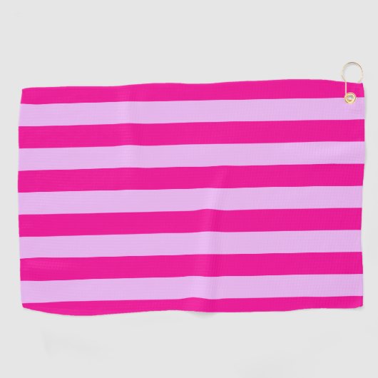Pink & Magenta Streifen Muster Golfhandtuch (Horizontal)