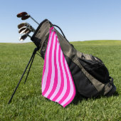 Pink & Magenta Streifen Muster Golfhandtuch (Gras)