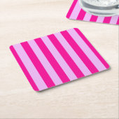 Pink & Magenta Streifen Muster Rechteckiger Pappuntersetzer (angewinkelt)
