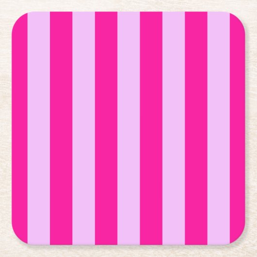 Pink & Magenta Streifen Muster Rechteckiger Pappuntersetzer (Vorderseite)
