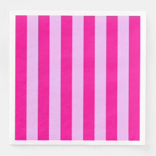 Pink & Magenta Streifen Muster Serviette