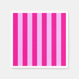 Pink & Magenta Streifen Muster Serviette
