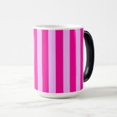 Pink & Magenta Streifen Muster Verwandlungstasse (VorderseiteRechts)
