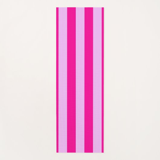 Pink & Magenta Streifen Muster Yogamatte (Vorderseite)