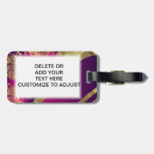Pink-Magenta u. Golddamast Gepäckanhänger (Rückseite horizontal)