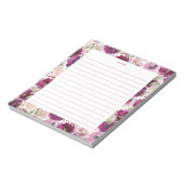Pink Magenta Wasserfarbe Florals Notepad Notizblock (Rotiert)