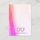 Pink Magenta Wasserfarbenfrohe Anzeigetafel Visitenkarte (Vorderseite)