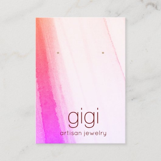 Pink Magenta Wasserfarbenfrohe Anzeigetafel Visitenkarte (Vorderseite)