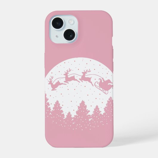 Pink Magic Christmas iPhone 15 Hülle (Rückseite)