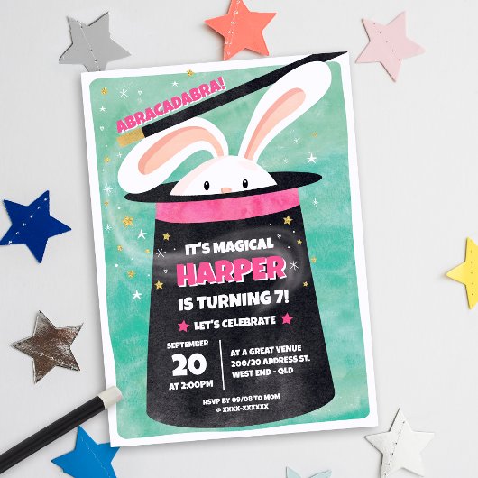 Pink Magic Geburtstagsparty Einladung