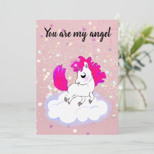 Pink Magical and funny little pony Einladung (Stehend Vorderseite)