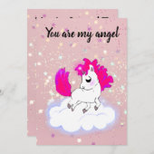 Pink Magical and funny little pony Einladung (Vorne/Hinten)