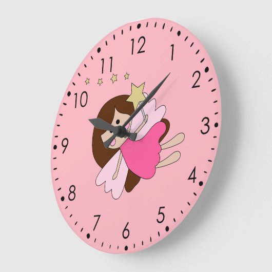 Pink Magical Fairy Wall Clock Große Wanduhr (Winkel)
