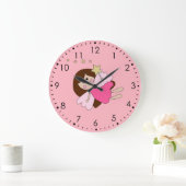 Pink Magical Fairy Wall Clock Große Wanduhr (Zuhause)