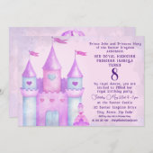 Pink Magical Fairytale Burg Party Foto Einladung (Vorne/Hinten)