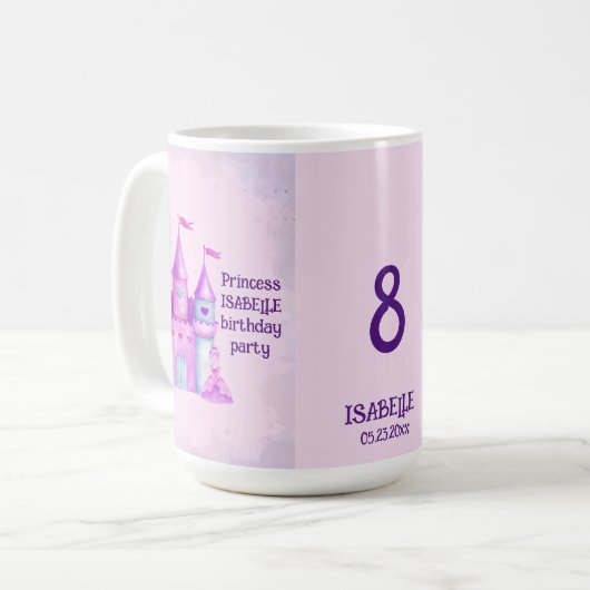 Pink Magical Fairytale Burg Party Kaffeetasse (Vorderseite Links)