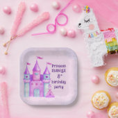 Pink Magical Fairytale Burg Party Pappteller (Party)