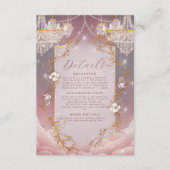 Pink Magical Golden Accent Wedding Begleitkarte (Vorderseite)