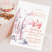 Pink Magical Princess Castle 1. Geburtstag Party Einladung