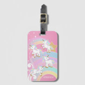 Pink Magical Rainbow 🦄 Unicorns Gepäckanhänger (Vorderseite Vertikal)