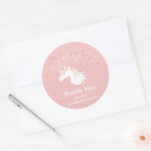 Pink Magical Unicorn Girl Kindergeburtstag Party Runder Aufkleber (Umschlag)