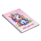 Pink Magical Unicorn Notebook - Individuelle Name Notizblock (Rechte Seite)