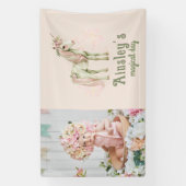 Pink Magical Unicorn Personalisiertes Foto Geburts Banner (Vertikal)