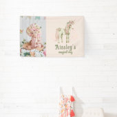 Pink Magical Unicorn Personalisiertes Foto Geburts Banner (InSitu)