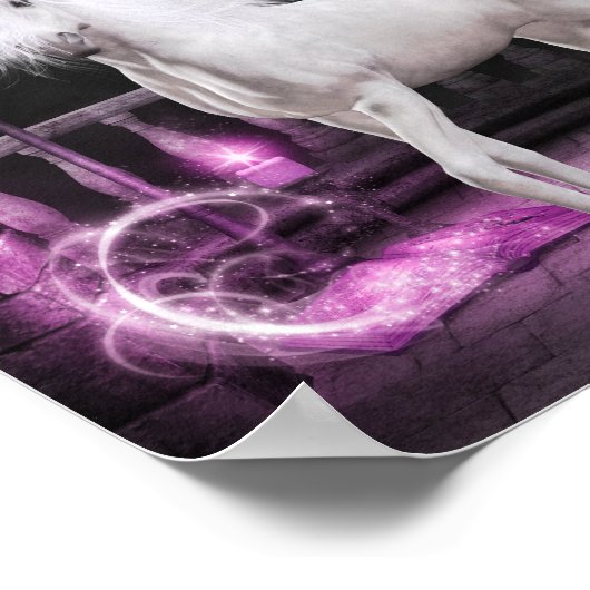 Pink Magical Unicorn Poster (Ecke)