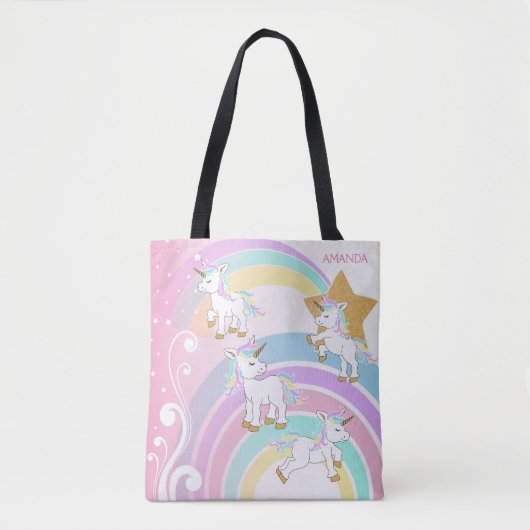 Pink Magical Unicorns Tasche (Vorderseite)