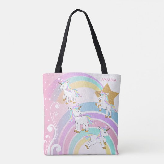 Pink Magical Unicorns Tasche (Rückseite)