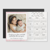 Pink Magnetic Holiday Weihnachtskarte Custom Foto Magnetkarte (Vorne/Hinten)