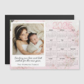 Pink Magnetic Holiday Weihnachtskarte Custom Foto Magnetkarte (Vorne/Hinten)