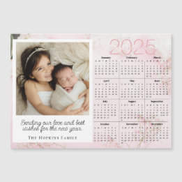 Pink Magnetic Holiday Weihnachtskarte Custom Foto Magnetkarte