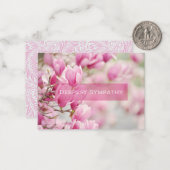 Pink Magnolia Beileid Einschließkarte Mitteilungskarte (Vorderseite/Rückseite Beispiel)