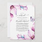 Pink Magnolia Bloral Online Virtual Wedding Einladung (Vorderseite)