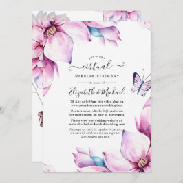 Pink Magnolia Bloral Online Virtual Wedding Einladung