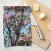 Pink Magnolia Blume Blooms Geschirrtuch (Viertel Falte)