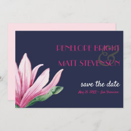 Pink Magnolia Blume Blue WEDD SPEICHERN DAS DATUM Einladung