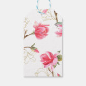 Pink magnolia Blume Geschenk-Tag, personalisieren Geschenkanhänger (Rückseite)