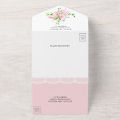 Pink Magnolia Blumenzeremonie All In One Einladung (Außenbereich)