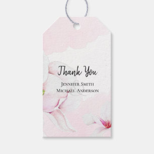 Pink Magnolia Blumenzettel Hochzeitszettel Geschenkanhänger