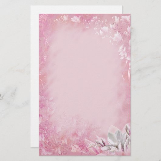 Pink Magnolia Briefpapier (Vorne/Hinten)