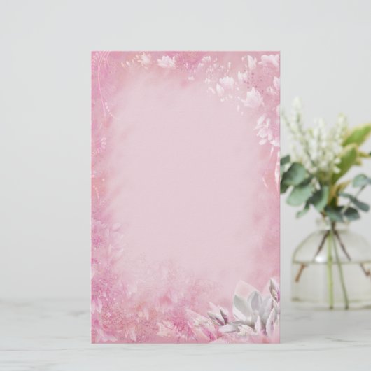 Pink Magnolia Briefpapier (Stehend Vorderseite)