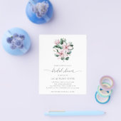 Pink Magnolia Budget Bridal Dusche Einladung Flyer (Einzeln)